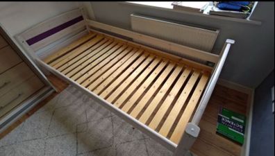 Good Solid White Shabby Style Wooden Single Bed Frame - Can Deliver