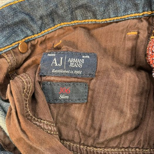 Armani JO6 Jeans Mens Selvedge Jeans W33 L32 Indigo Denim Slim