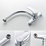 Ibergrif M16357 Kitchen Faucet, Wall Mounted Kitchen Faucet, 360 Degree Rotatable, For Kitchen Sink, Chrome, Silver Image 4