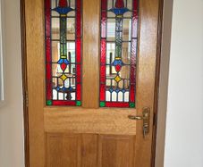 Traditional Solid Wood Doors featuring Ornate Stained/Leaded Glass