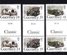 1994 Guernsey Centenary of First Car in Guernsey Post Office Commemorative Stamps Gutter Pairs Mint Never Hinged (MNH)