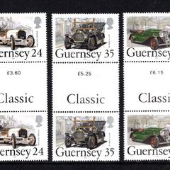 1994 Guernsey Centenary of First Car in Guernsey Post Office Commemorative Stamps Gutter Pairs Mint Never Hinged (MNH)