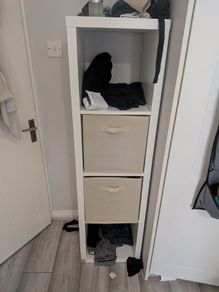 White IKEA 1x4 Storage Unit