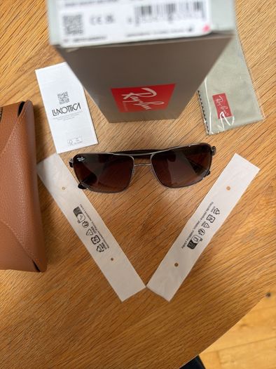 ray bans gun metal dark brown glass