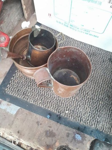 vintage copper pots