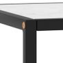 Tea Table Black with White Marble Glass 90x90x50 cm Image 4