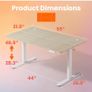 Standing Desk with USB Charging Port, 140 x 80 cm, 4 Preset Height Settings Image 8