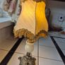 Vintage Midcentury Small marble Table lamp with cloth shade Image 8