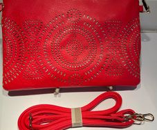 Vibrant Red 3-in-1 Clutch Wristlet or Crossbody Bag
