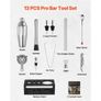 Cocktail Shaker Set, 13-Piece Stainless Steel Bar Tools with Bamboo Stand, Martini Bartender Kit Accessories | Mixer Spoon, Muddler, Jigger Image 2