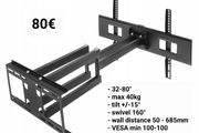 Tv Wall Bracket Tilt Swivel Long Arm 32"- 80"