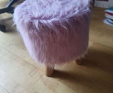 BirdRock Home Faux Fur Foot Stool Ottoman