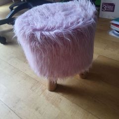 BirdRock Home Faux Fur Foot Stool Ottoman