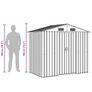 Garden Storage Shed Anthracite Steel 204x132x186 cm Image 9