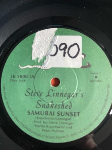 Steve linnegars snakeshed. Samurai Sunset picture sleeve vinyl record single in vg+ condition