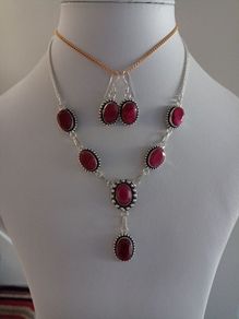 Gemstone Necklace & Earrings Set