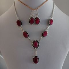 Gemstone Necklace & Earrings Set