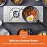 Portable Camping Gas Stove, Double Burner BBQ Cooker, Outdoor Grill Plate Automatic Ignition System, Butane Can - BBQ Caravan Outdoor Image 9