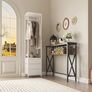 Coat Rack with Non woven Drawer, Freestanding Tall Closet Organizer, Clothes Rack with Rod, Tall Clothes Standing Dresser for Bedroom, Living Room, Entryway, White Image 4