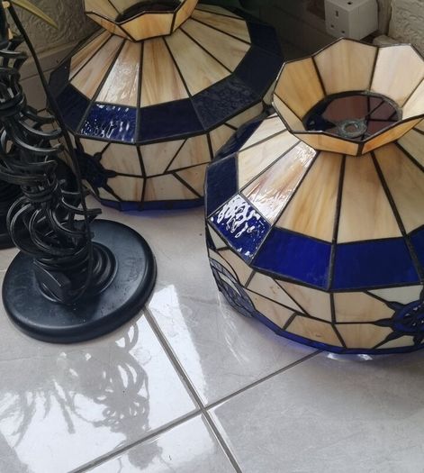 Tiffany style glass nautical table lamp