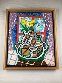 Original Bob O Cathail Painting. Title - Breakfast Tray. Dingle Based Artist