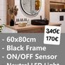 LED Bathroom Mirror Black Frame Image 2