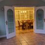 Solid Oak Doors with Leaded Gold Trim Glass Image 3