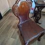 Antique Antique Carved Wooden Hall Chair Dark Mahogany, Image 6