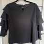 Black Top with Ruffled Sleeves Image 3