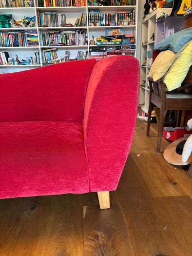 Red 'wave' 3-seater sofa from The Sofa Factory