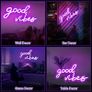 NEW SALE | Good Vibes Neon Sign,Neon Light Powered by USB with Switch, Green Led Neon Light Sign for Bedroom,Wall Decor,Game Room,Party, Bar Decor Image 3