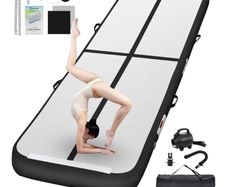 Inflatable Gymnastics Mat 1/2/3/4/5/6 M Tumbling Mat 10/15/20 CM Thick with Electric Air Pump for Home Gym Yoga Pilates Water Fun