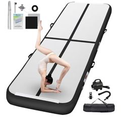 Inflatable Gymnastics Mat 1/2/3/4/5/6 M Tumbling Mat 10/15/20 CM Thick with Electric Air Pump for Home Gym Yoga Pilates Water Fun