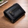 Premium Genuine Leather Wallet for Women Stylish Black Clutch Wallet with Button Closure Image 4