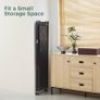 Folding Storage Shelves,4 Tiers Metal Shelving Units for Storage 61x116x28 CM, Corner Kitchen Shelves on Wheels,Pantry Shelves,Bookcase for Living room Black Image 7