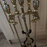 Vintage Brass Fireside Companion Set Image 2