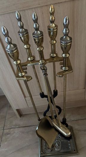 Vintage Brass Fireside Companion Set