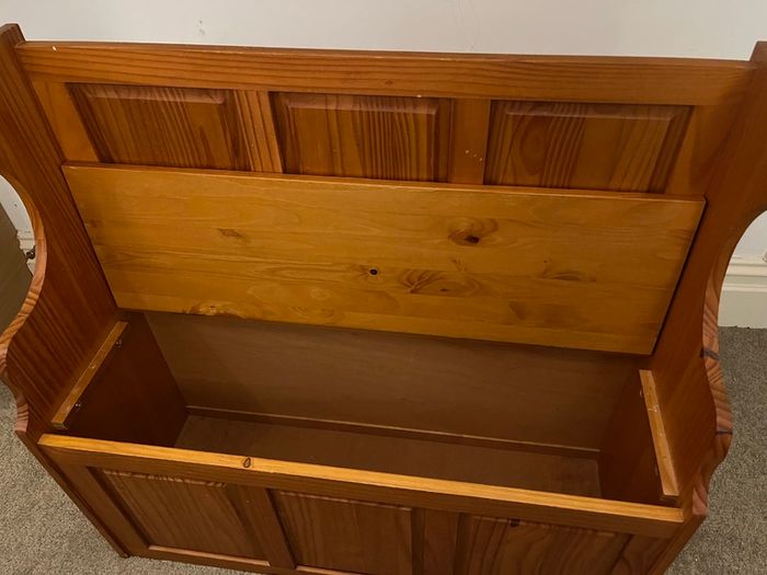 Wooden storage bench