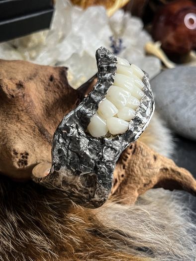 1 Set of Teeth Silver Bangle Weird Odd Unusual