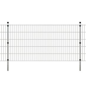 2D Garden Fence Panels & Posts 2008x1030 mm 14 m Silver