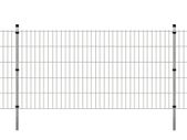 2D Garden Fence Panel & Posts 2008x1030 mm 2 m Silver