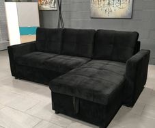 Black Storage Sofa bed chaiselongue