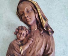 WOOD CARVED Italian Wall Madonna and Child Vintage Catholic Religious Wall Art Mary and Jesus Midcentury