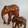 Vintage Hand Carved Hardwood Elephant's x 2 Image 2