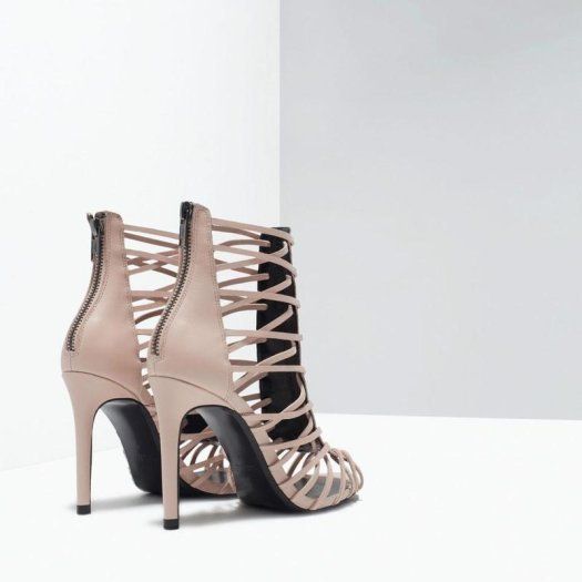 ZARA Open Toe Nude LEATHER high heels