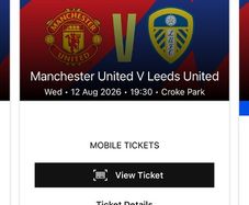 1 Ticket Manchester United v Leeds