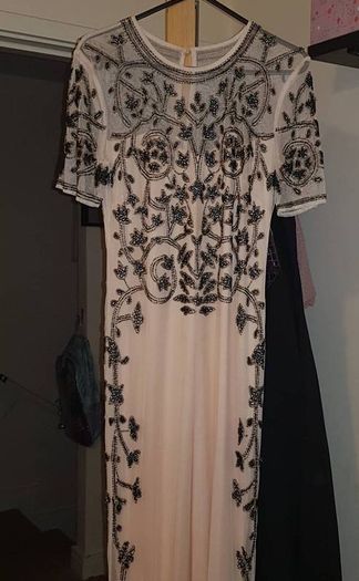 ASOS Red Carpet Baroque Embellished Fishtail Maxi dress gown - 10