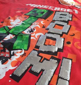 New Tags Minecraft  Tshirt Fantastic Reverse Sequin Boy/girl  Age 12/13 Yrs