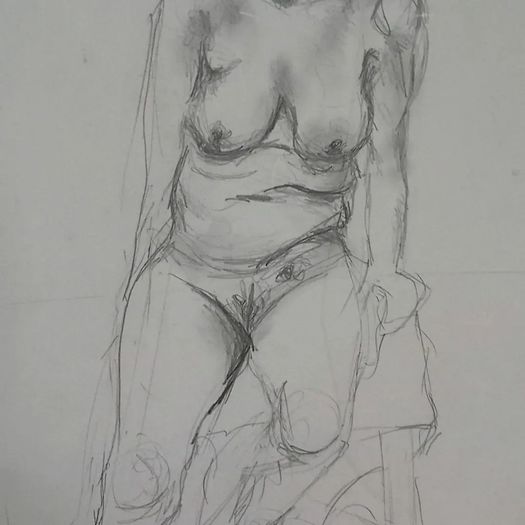 Large Original Nude Pencil Scetch