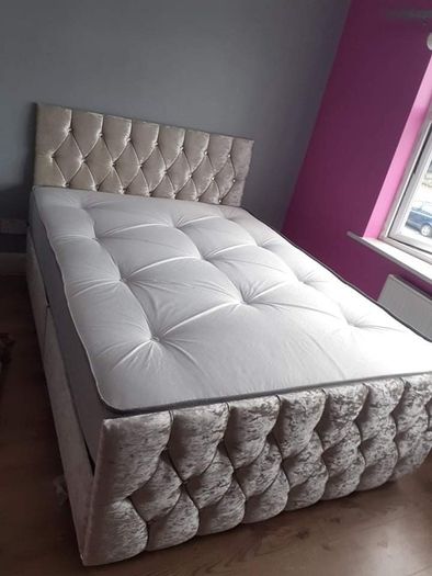 New Stylish single ,Double 4ft, 4ft6, King 5ft And 6ft Superking Sizes Divan Beds Instock. Drawers And Optional Tufted Mattresses Available. Free Delivery